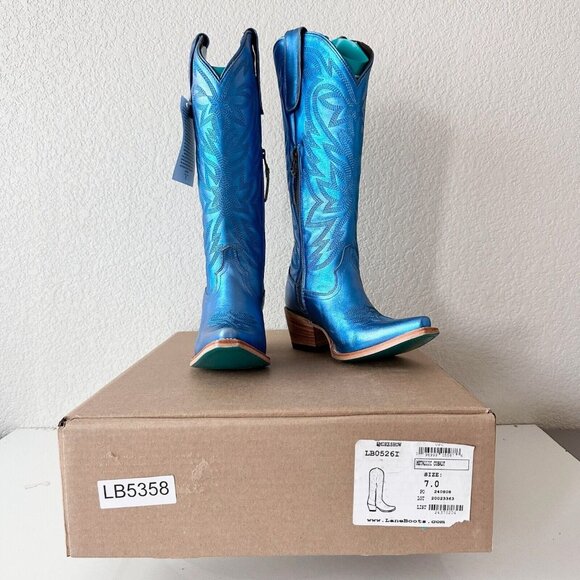 Blue Heeled Boots - Picture 10 of 15
